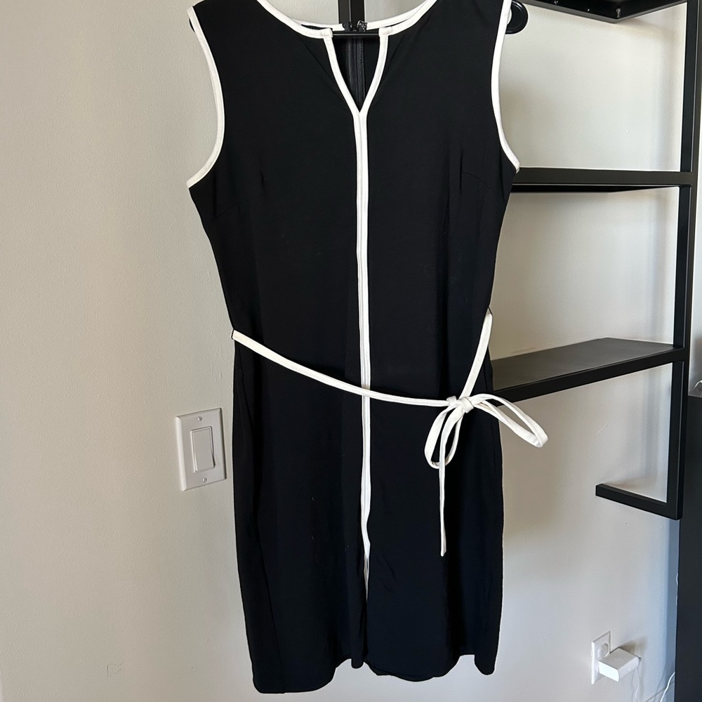 Talbots Black and White Sheath Mini Dress